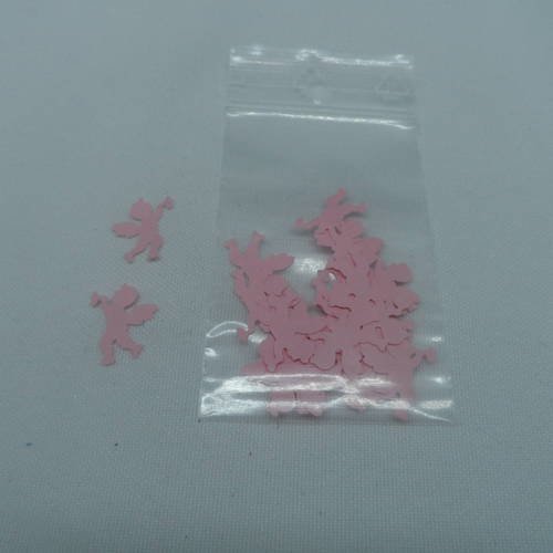 N°534 lot de 25 petits cupidons en papier rose  pour  embellissement