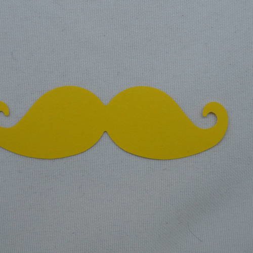 N°359 moustache en papier  jaune vif pour  embellissement 