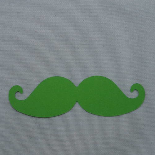N°359 moustache en papier " vert pomme"  pour  embellissement 