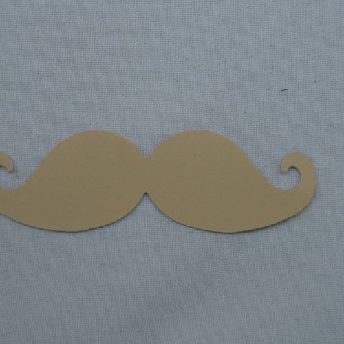 N°359 moustache en papier beige  pour  embellissement 