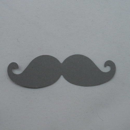 N°359 moustache en papier  gris foncé  pour  embellissement 