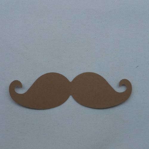 N°359 moustache en papier marron clair   pour  embellissement 
