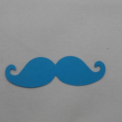 N°359 moustache en papier  bleu turquoise   pour  embellissement 