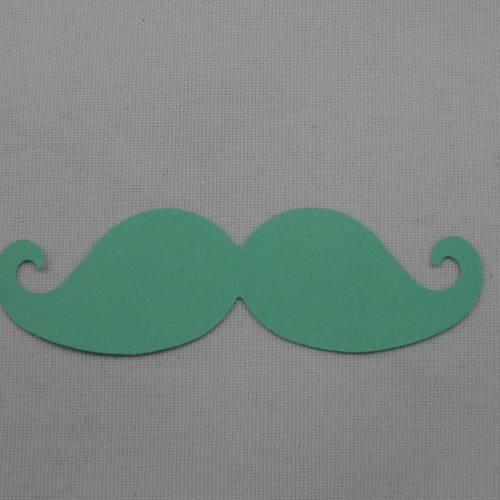 N°359 moustache en papier  vert  pour  embellissement 