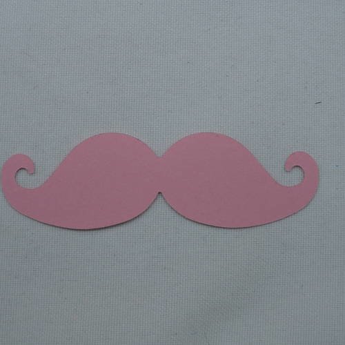 N°359 moustache en papier rose  pour  embellissement 