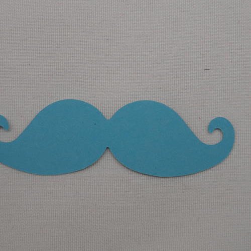 N°359 moustache en papier  bleu   pour  embellissement 