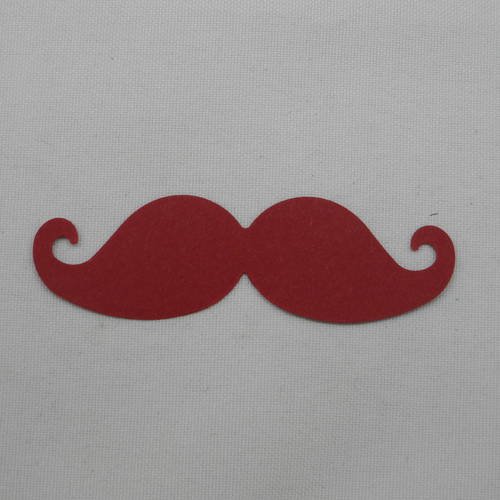 N°359 moustache en papier bordeaux    pour  embellissement 