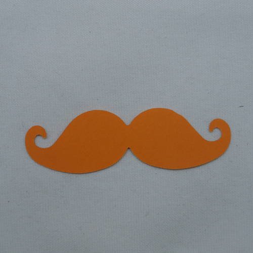 N°359 moustache en papier orange    pour  embellissement 