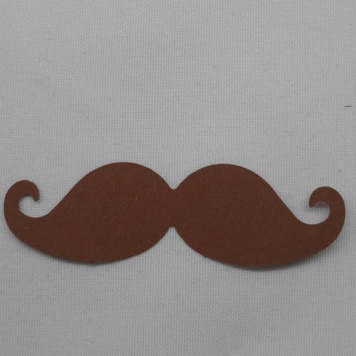 N°359 moustache en papier marron    pour  embellissement 