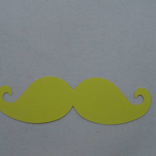 N°359 moustache en papier  jaune  pour  embellissement 