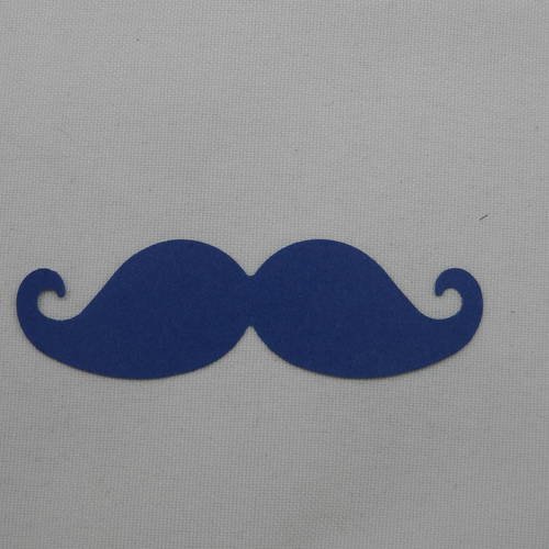 N°359 moustache en papier  bleu marine  pour  embellissement 