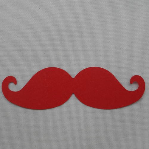 N°359 moustache en papier  rouge pour  embellissement 