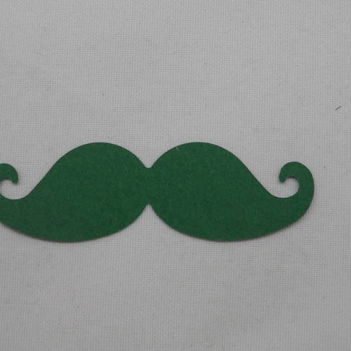 N°359 moustache en papier  vert foncé pour  embellissement 