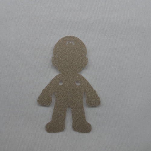 N°357  personnage mario en papier tapisserie marron clair découpage 