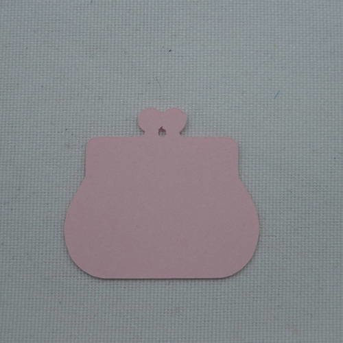 N°356 petit porte monnaie    en papier  rose  découpage