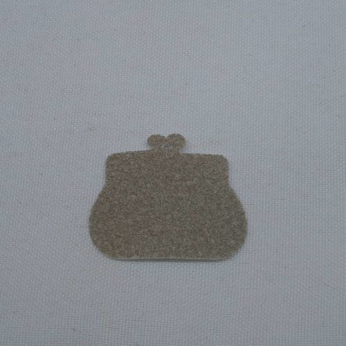 N°356 petit porte monnaie    en papier  tapisserie marron clair   découpage