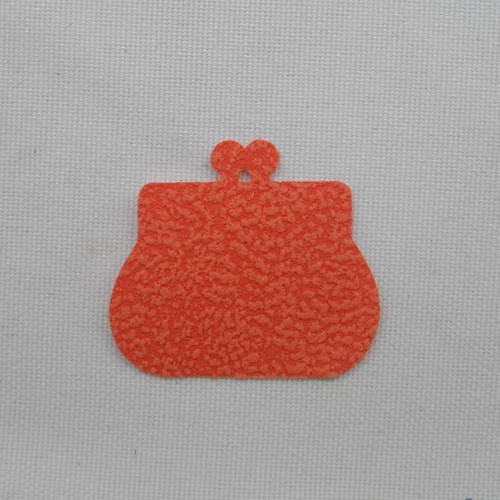 N°356 petit porte monnaie    en papier  tapisserie orange  découpage