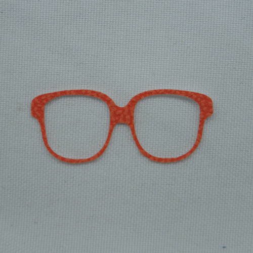 N°353 d'une paire de lunette en papier tapisserie orange  découpage fin