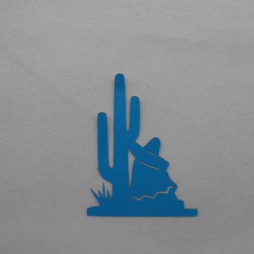 N°332 découpe thème du mexique  en papier bleu turquoise   découpage fin 
