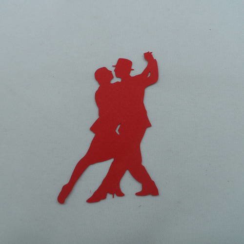N°379 couple de danseurs de tango  en papier rouge    découpage fin