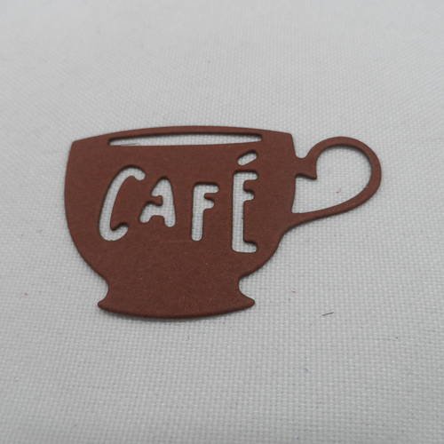 N°328  petite tasse de café en papier marron découpage