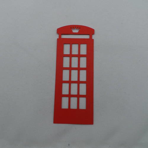 N°322 cabine téléphonique anglaise   en papier rouge  découpage  fin 