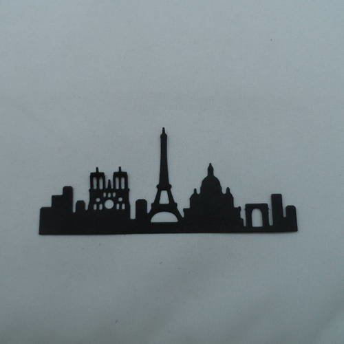 N°319 d'un paysage de la ville de paris en papier noir découpage