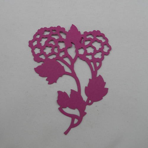 N°281 fleur hortensia  en papier violet parme découpage  fin 