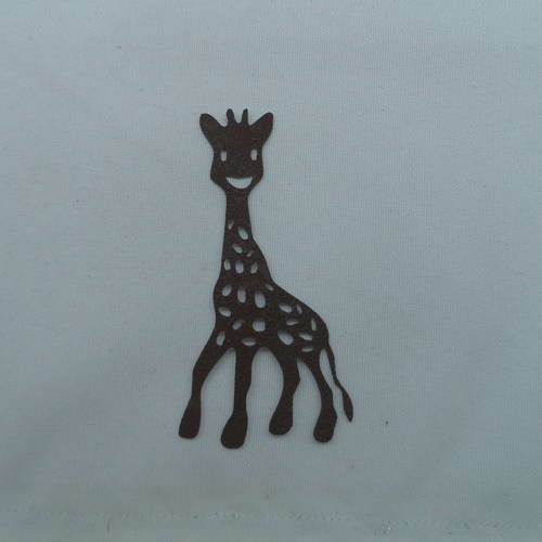 N°273 jolie girafe sophie  en papier marron  foncé  découpage  fin 