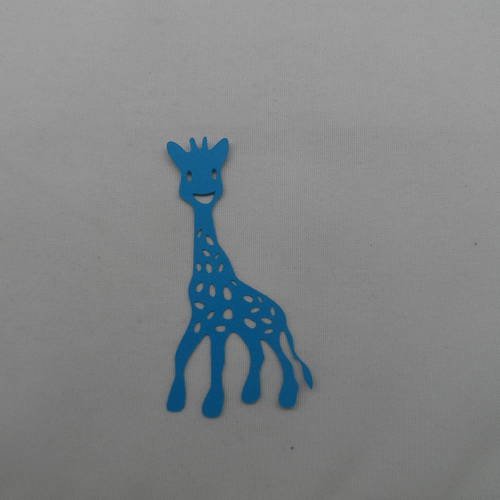 N°273 jolie girafe sophie  en papier bleu   découpage  fin 