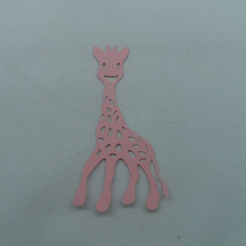 N°273 jolie girafe sophie  en papier rose découpage  fin 