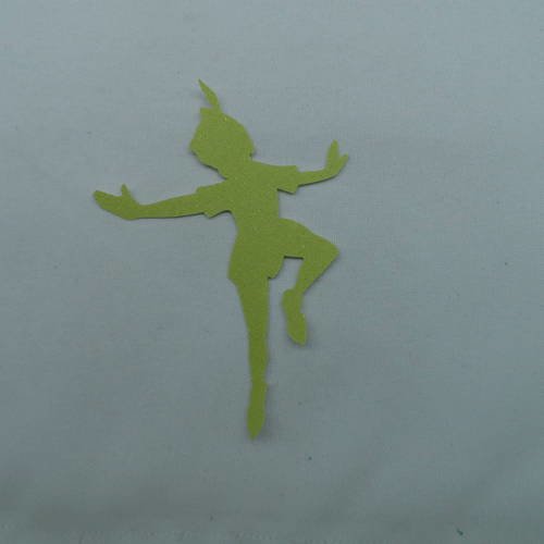 N°268 d'un personnage de dessin animé en papier tapisserie  vert à paillette    découpage fin 