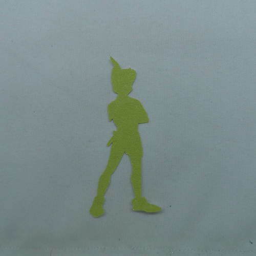 N°267  d'un personnage de dessin animé en papier tapisserie  vert à paillette    découpage fin 