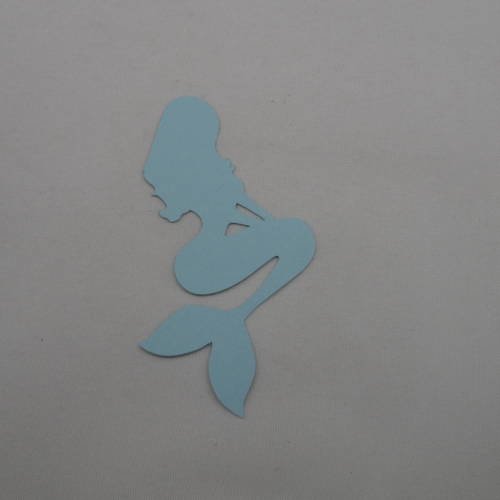 N°266 d'une sirène  en papier bleu  découpage 