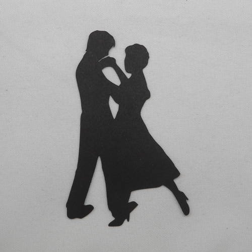 N°243  d'un couple de danseur   en papier noir découpage  fin