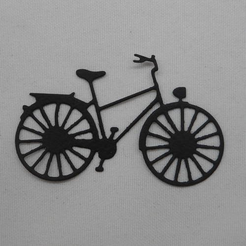 N°239  d'un petit vélo   en papier noir découpage  fin 