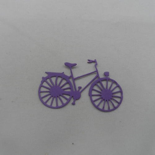 N°239 d'un petit vélo   en papier violet n°1 découpage  fin 