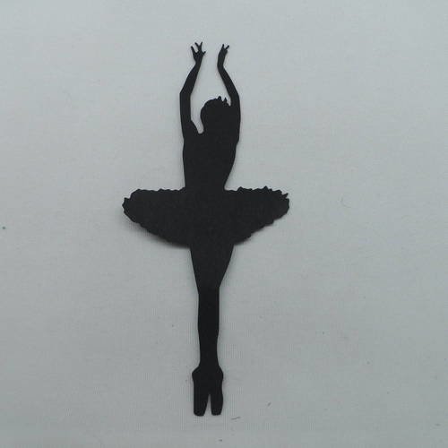 N°237 d'une danseuse petit rat en papier noir découpage fin 