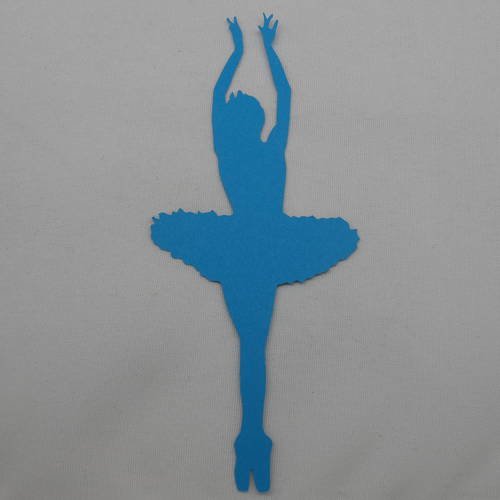 N°237 d'une danseuse petit rat en papier bleu turquoise découpage fin 