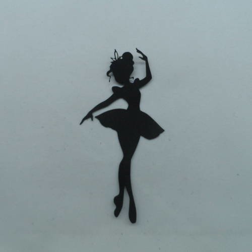 N°223 jolie "danseuse fée "  en papier noir  découpage 