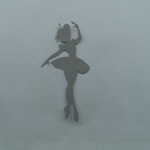 N°223 jolie "danseuse fée "  en papier gris  découpage 