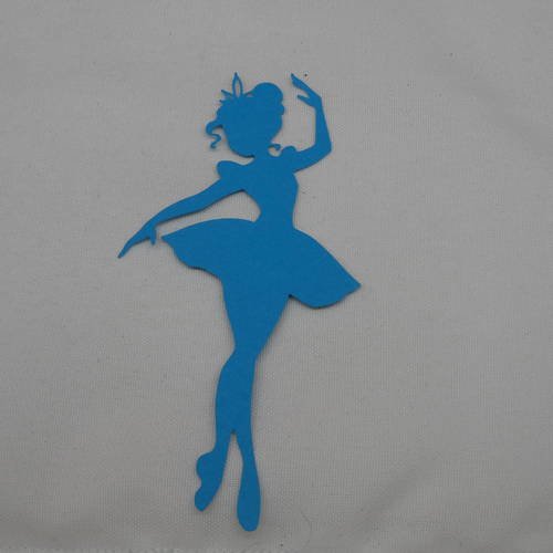 N°223 jolie "danseuse fée "  en papier bleu turquoise  découpage 