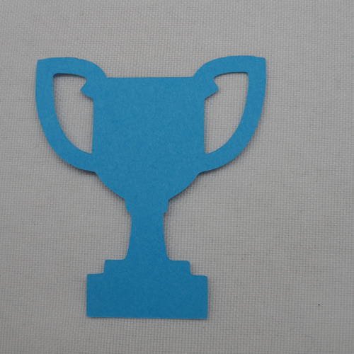 N°220  coupe avec anse en papier bleu turquoise  découpage 