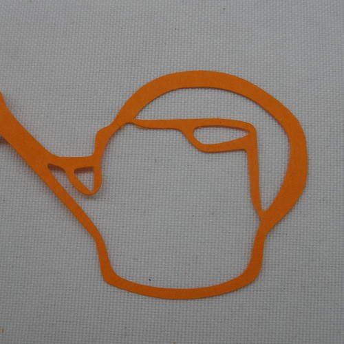 N°216  petit arrosoir en papier   orange   découpage fin 