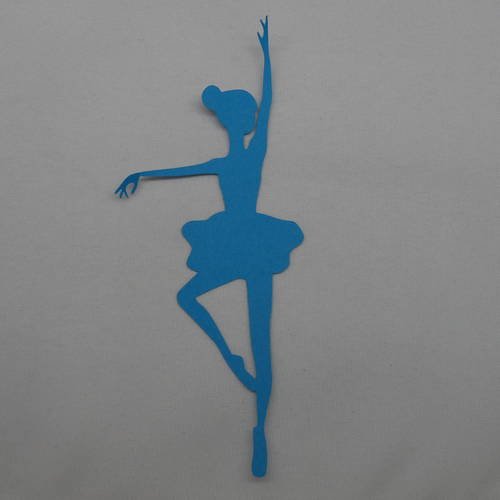 N°215 d'une danseuse  en papier bleu turquoise  découpage 