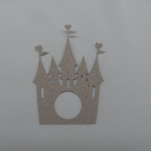 N°110  d'un château enfantin en papier "marron" clair beige  découpage fin 