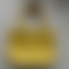 N°200 joli petit sac bandoulière en toile de jute jaune 