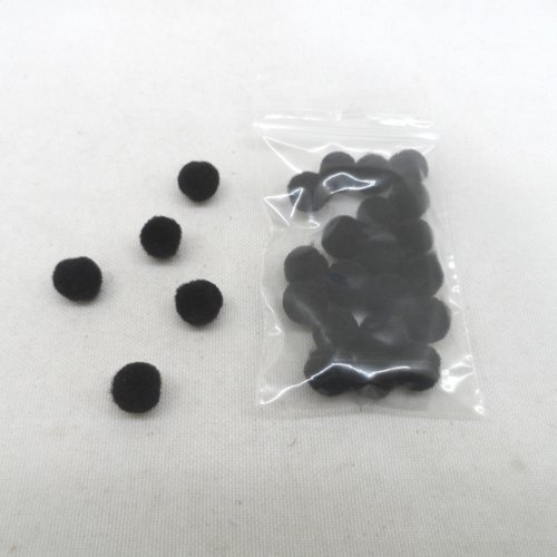 1272 lot de 25 mini pompons noirs pour loisirs créatifs accessoires de 6mm