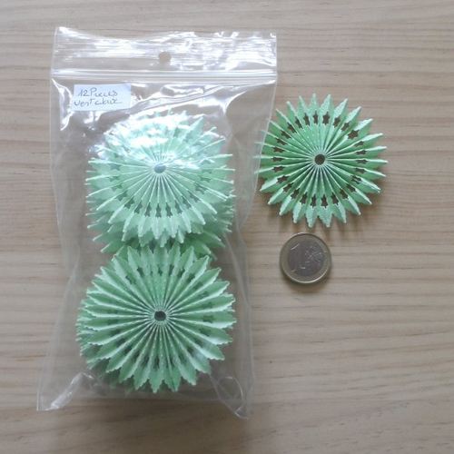 N°2087 lot de 12 rosaces en papier pour décorer