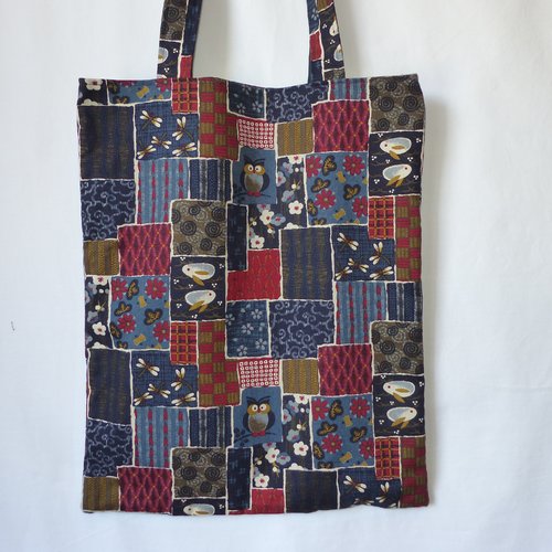 Sac en tissu japonais, tote bag en tissu japonais, sac d'appoint